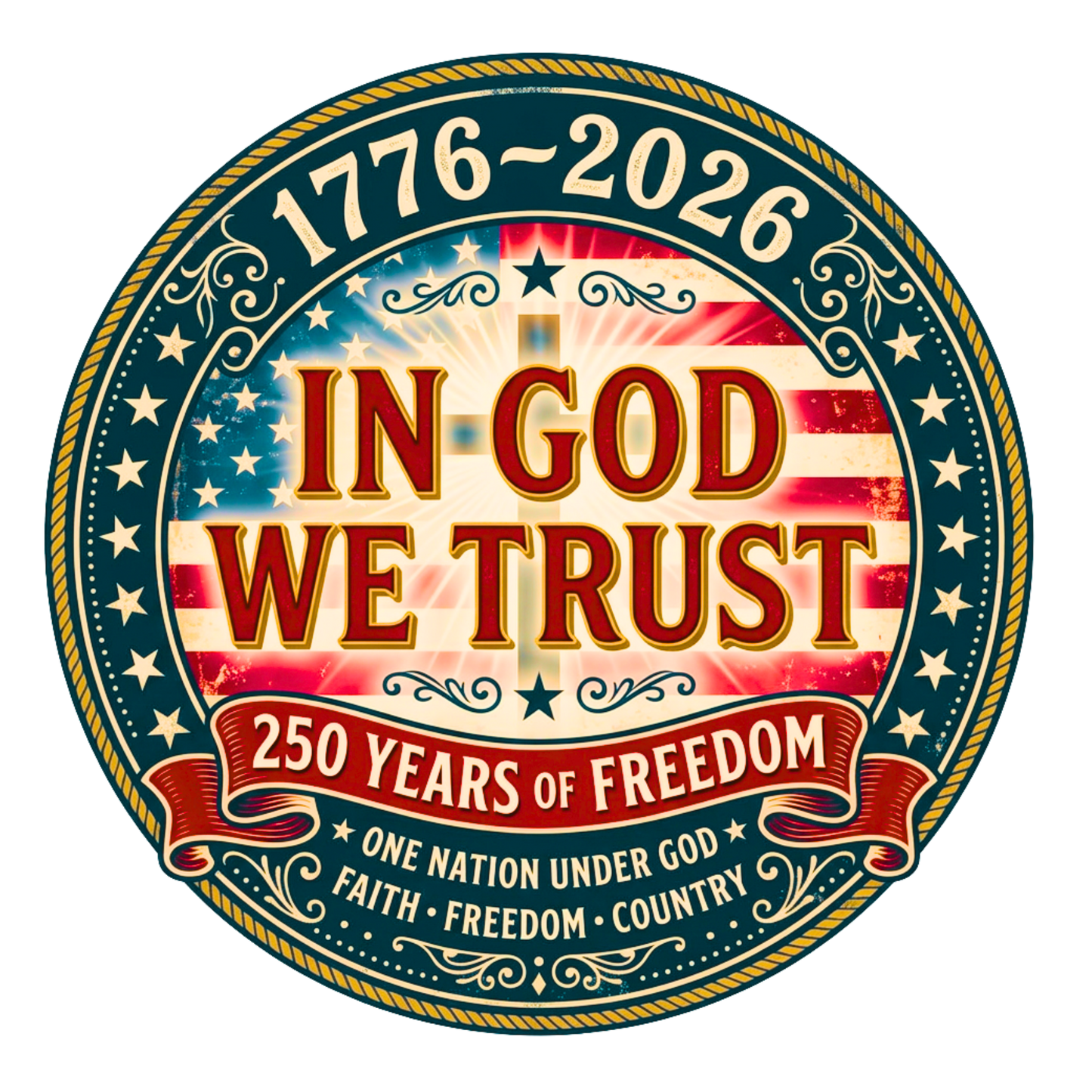 Faith Freedom Country Emblem